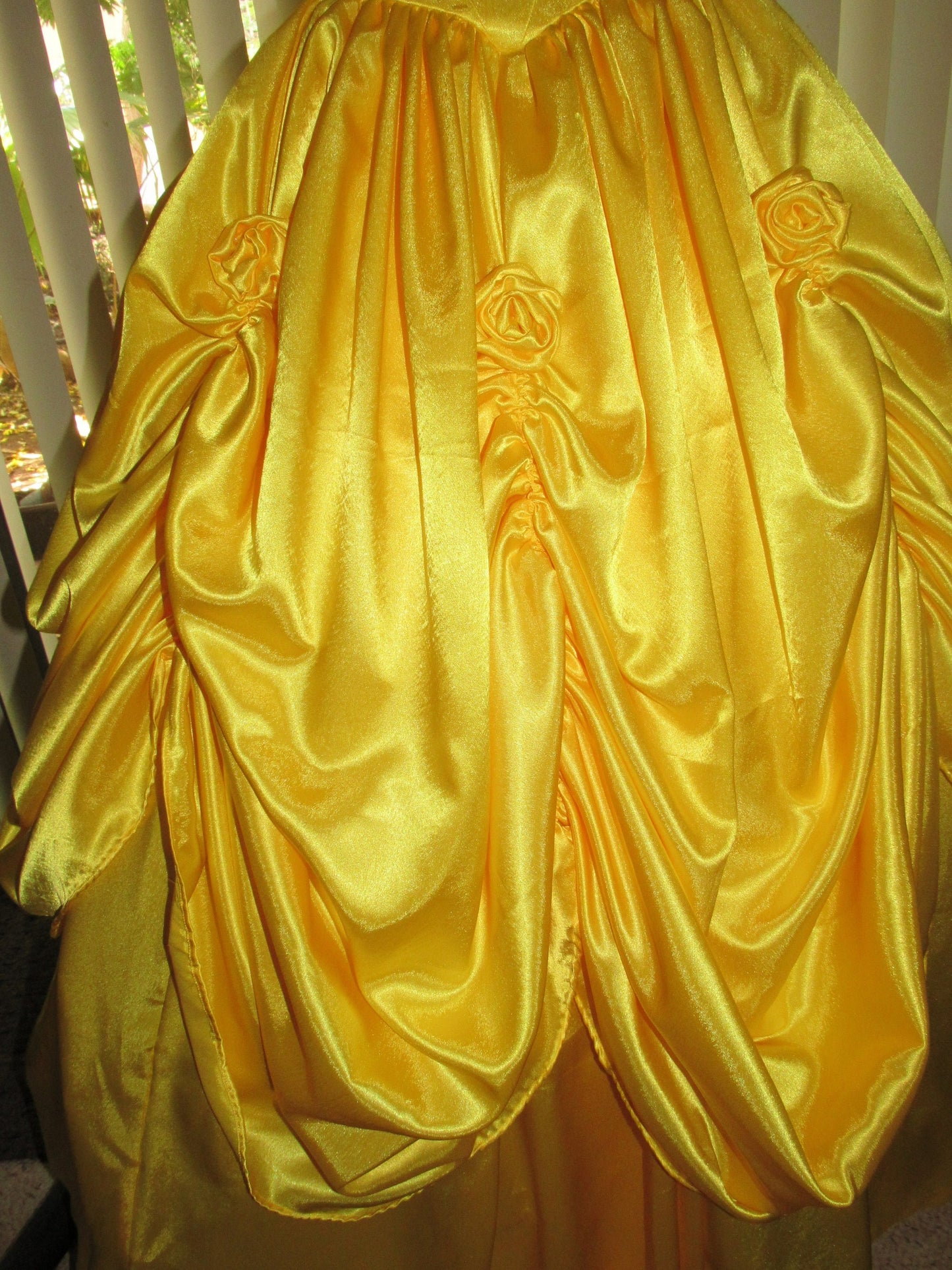 Deluxe Classic Yellow Princess Costume Ball Gown for Girls Teens Adults
