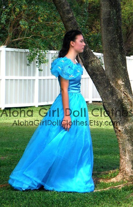 Princess Costume Gown Dress for Girls Teens Adults w/ Choice of Butterflies or Bows