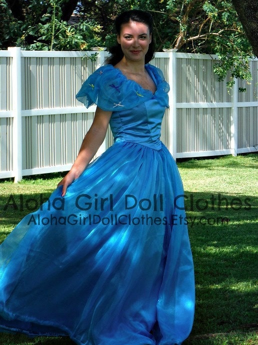 Princess Costume Gown Dress for Girls Teens Adults w/ Choice of Butterflies or Bows