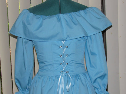 Renaissance Mermaid Princess Cosplay Costume 3 pc Blouse Skirt Corset for Teens Adults